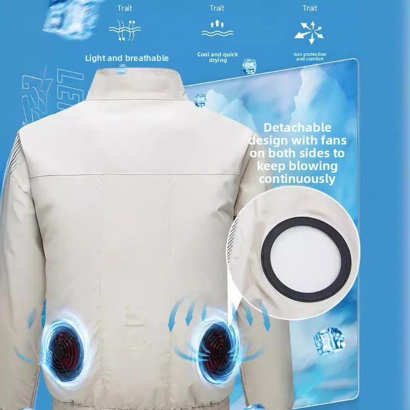 Sun Protection Air Conditioning Cooling Vest USB Fan Powered Apparel Heatstroke Prevent Coat for Factory Workers