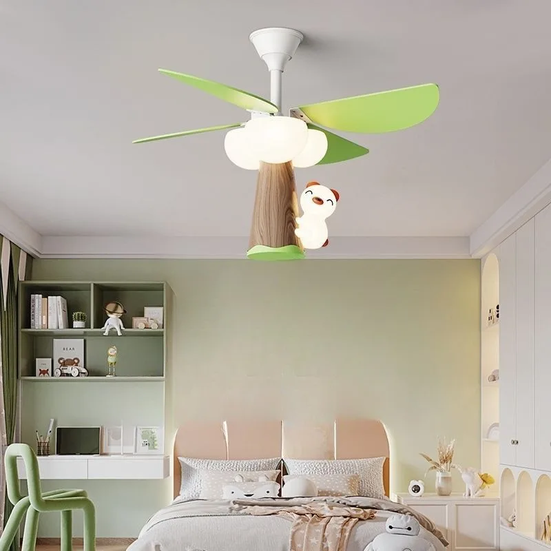 Eye friendly modern cute room light, bedroom cartoon fan light