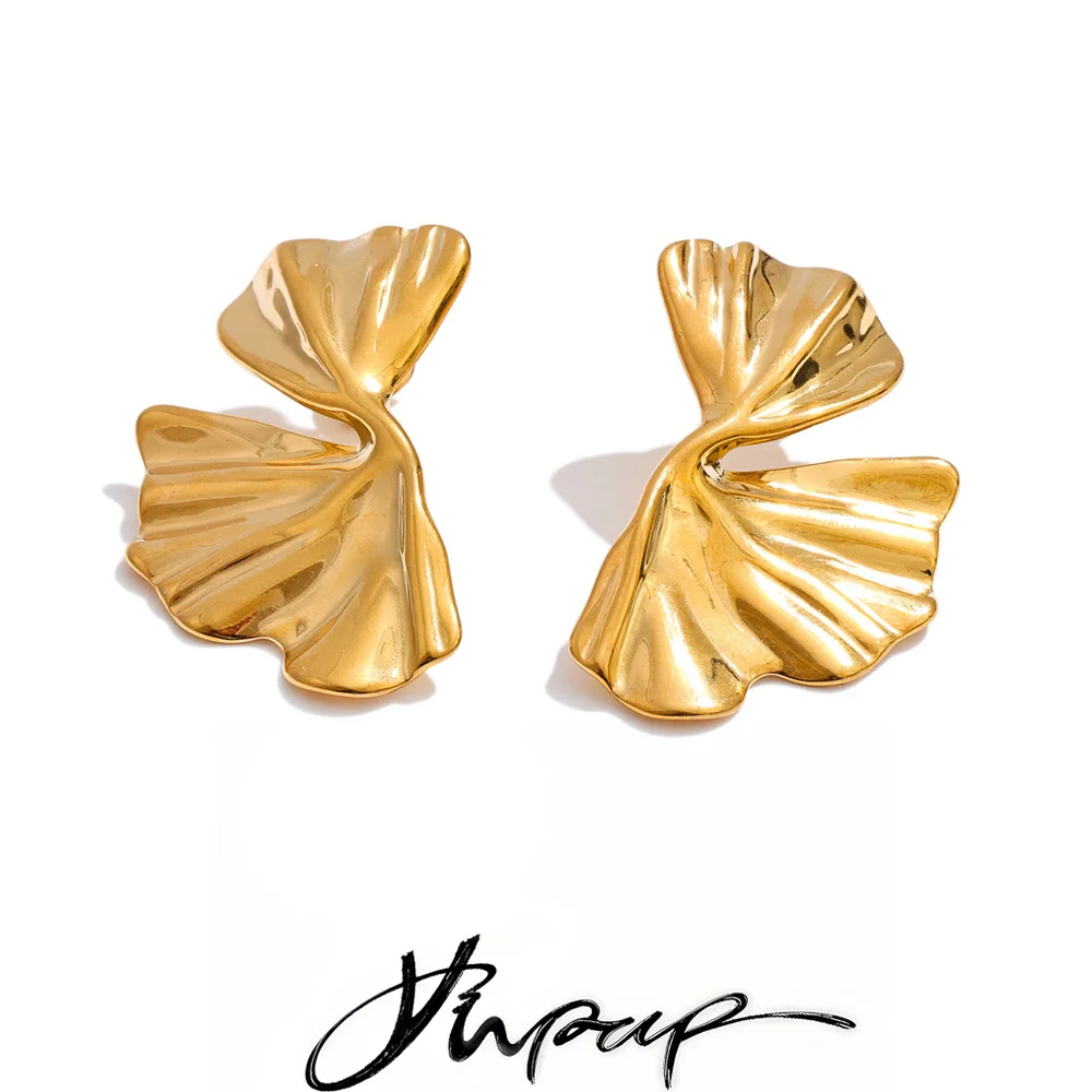 Yhpup – boucles d'oreilles à fleurs en métal et acier inoxydable, pour toutes les Occasions, antirouille, plaqué PVD, bijoux populaires, vente en gros