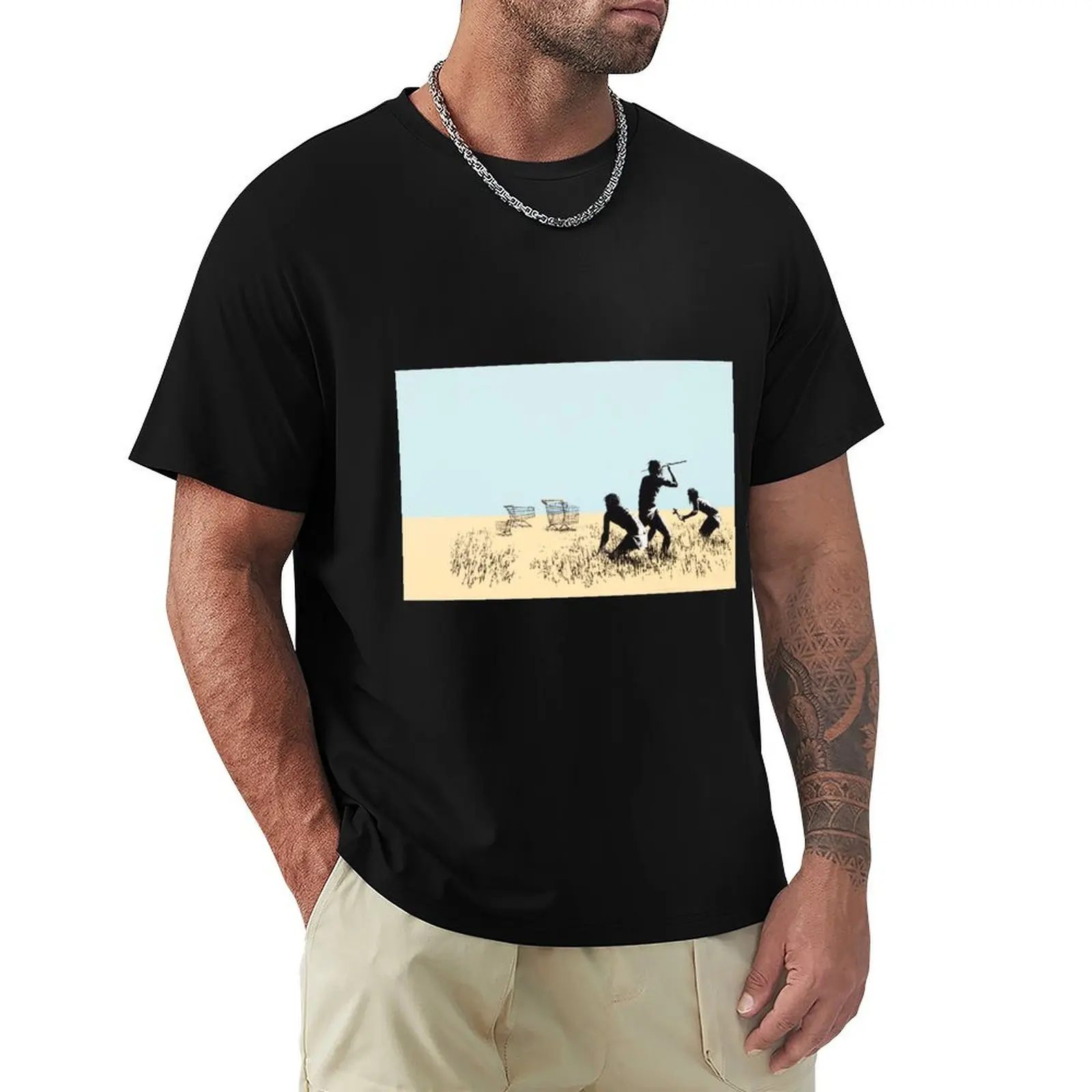 

Banksy Trolley Hunters Art T-Shirt luxury designer korean fashion graphics plain white t shirts men