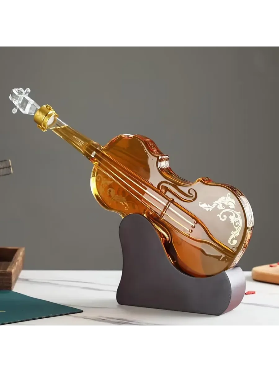 

Персонализированный набор графинов для виски - 1000 мл дизайн гитары/скрипки с пробкой - уникальный подарок для любителей виски