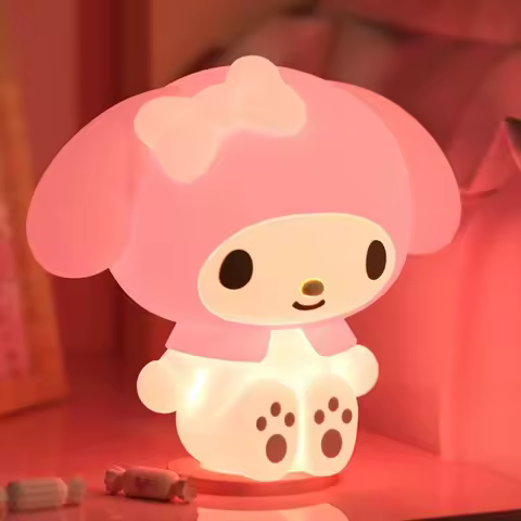Kawaii Sanrio My Melody Tap To Light Bedside Lamp Creates Cozy Atmosphere for Bedrooms Cute Anime Cartoon New Gift Idea Present