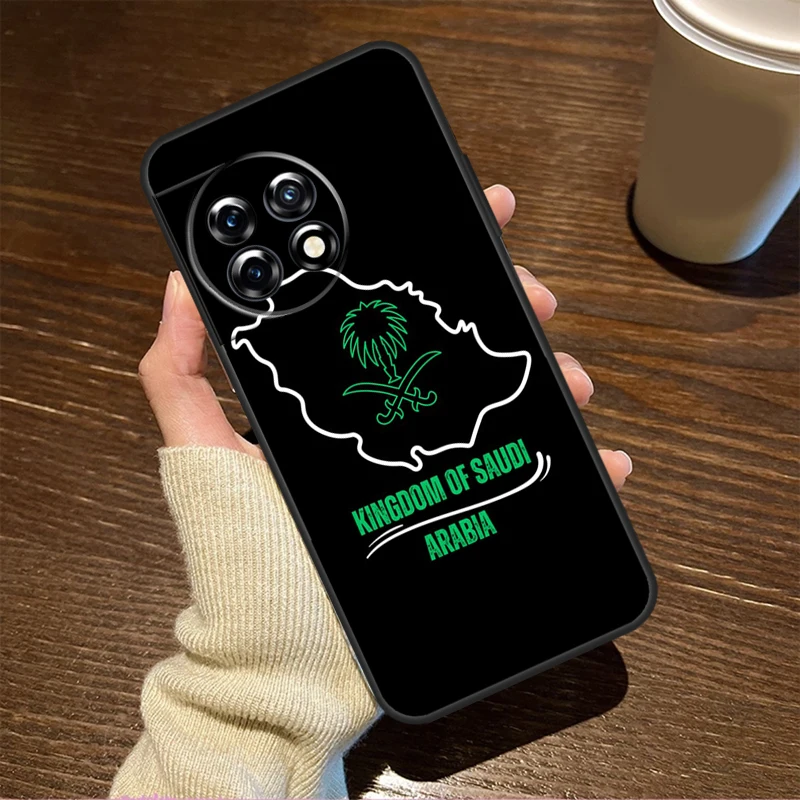 المملكة العربية السعودية حافظة علم لهاتف OnePlus 13R 13s 12R 10R 8T 10T 13 12 11 9 10 Pro Nord CE 5 4 3 2 Lite N20 N30 #5