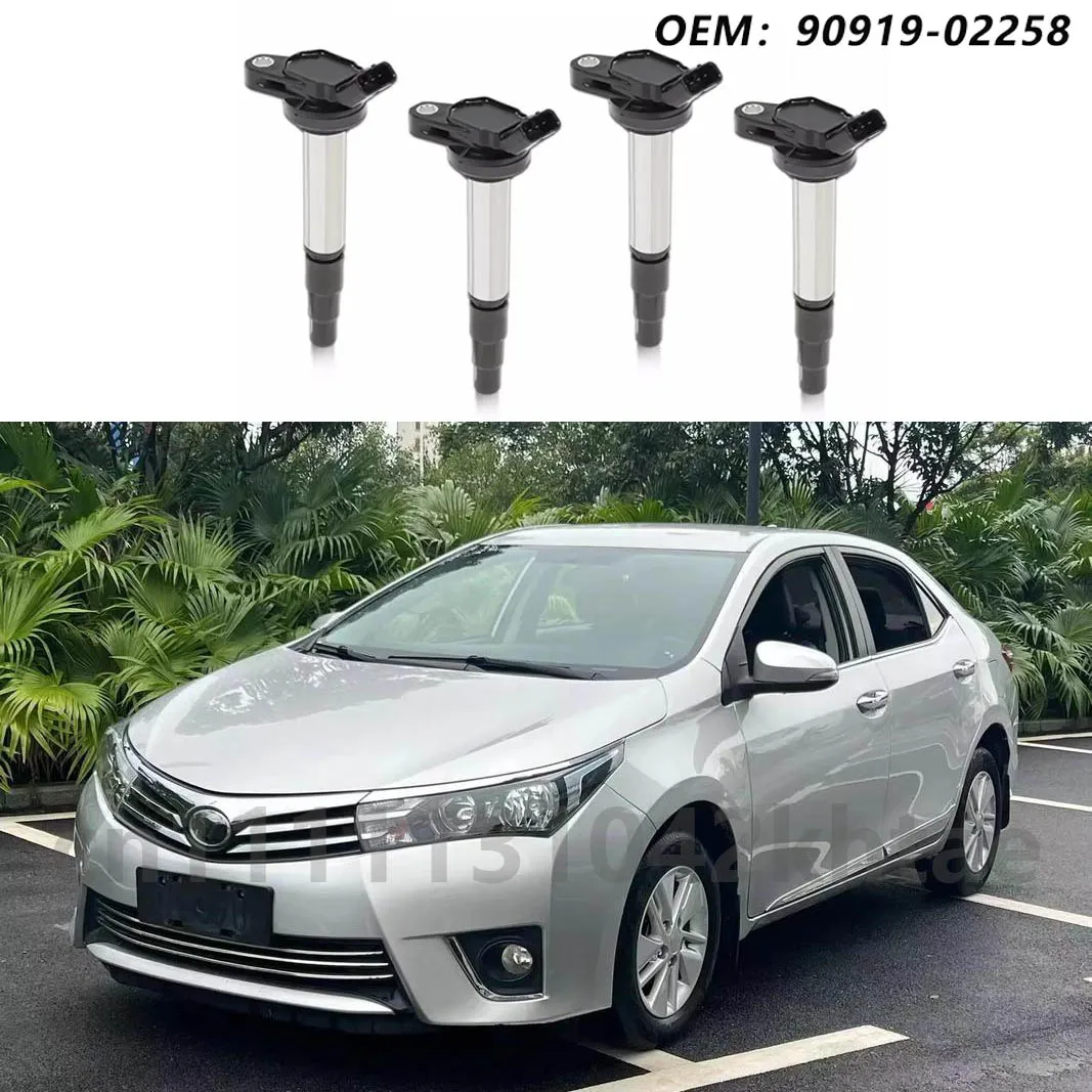 For Toyota Corolla ZRE152 Prius Matrix 2009 Scion IM xD 1.8L C-HR Set Of 4pcs New Ignition Coils 90919-02258 90919-02252