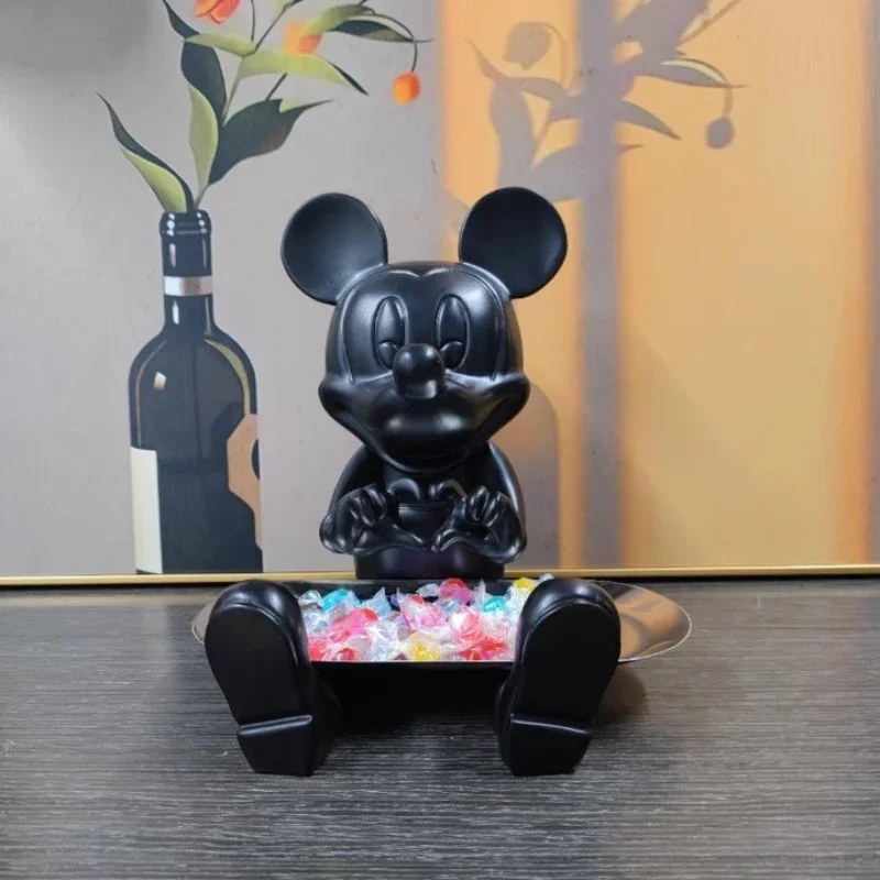 

Disney Mickey Mouse Cartoon Figure Statue Creative Storage Tray Resin Desktop Model Ornament Living Room Entrance Decoration Toy