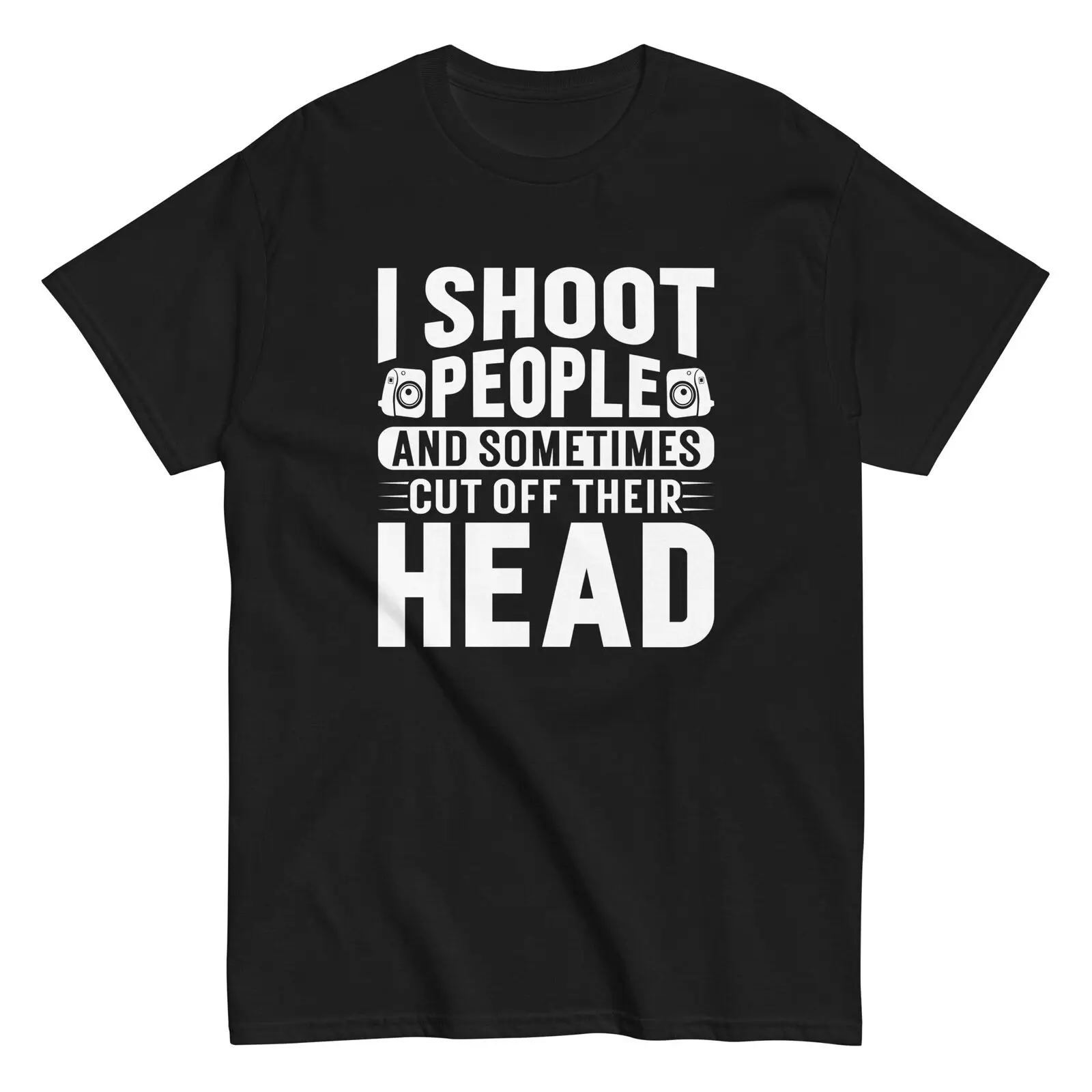 Funny Photographer Humor Black Cotton T-Shirt Photography Camera Shoot Gift Tee