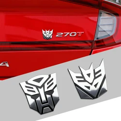1Pcs Car Aluminum Alloy Autobots Transformers Emblem Car Body Rear Trunk Logo Stickers Side Window Decal Decoration Accessories