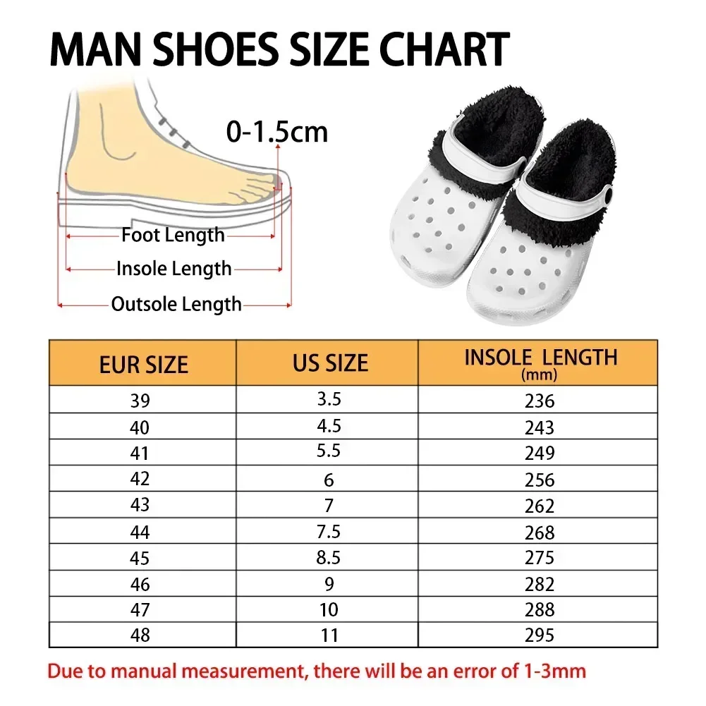 Custom Sublimation Print Fashion Men Women Home Fuzzy Clog Slippers Slides Sandals P65