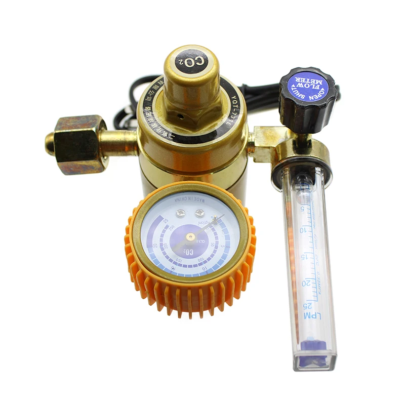 36/110/220V CO2 Pressure Regulator Carbon Dioxide Pressure Reducer Heated Pressure Gauge Meter Flowmeter For MIG/TIG Welding