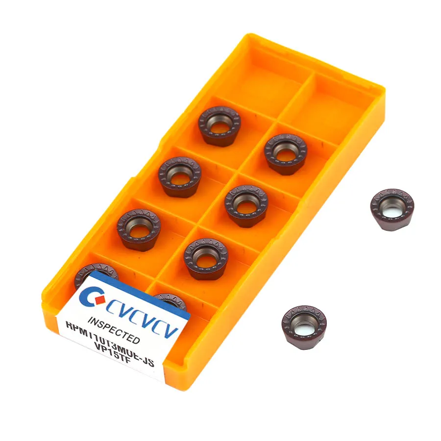 10Pcs Hoge Kwaliteit RPMT10T3MOE Js VP15TF Carbide Ronde Wisselplaten Cnc Draaibank Gereedschap Pvd + Cvd Coating Gezicht End molen Voor Snijden