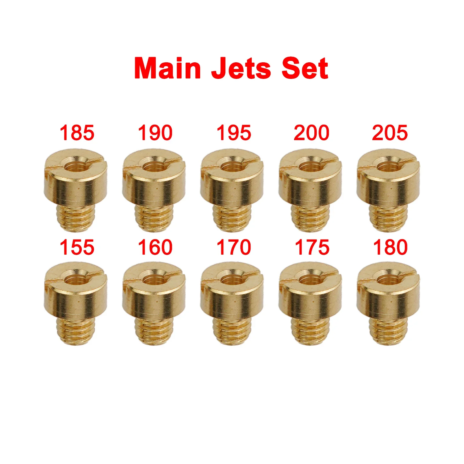 Carb Main Jets For Mikuni Carburetor # 155 160 170 175 180 185 190 195 200 205 Car Accessories High Quality Carburetor Nozzles