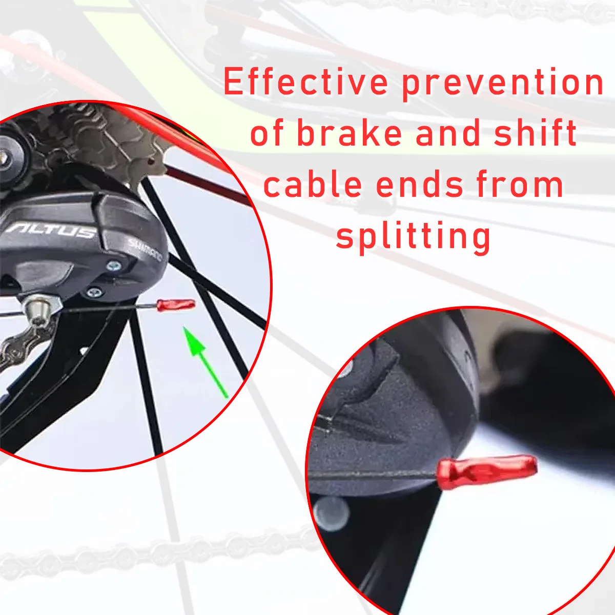 PINMOAP 100PCS Tappi terminali per bicicletta Manicotti terminali per cavi del freno Tappi terminali per cavi per ingranaggi Tappo posteriore per tubazione della linea della bicicletta e copertura della linea interna