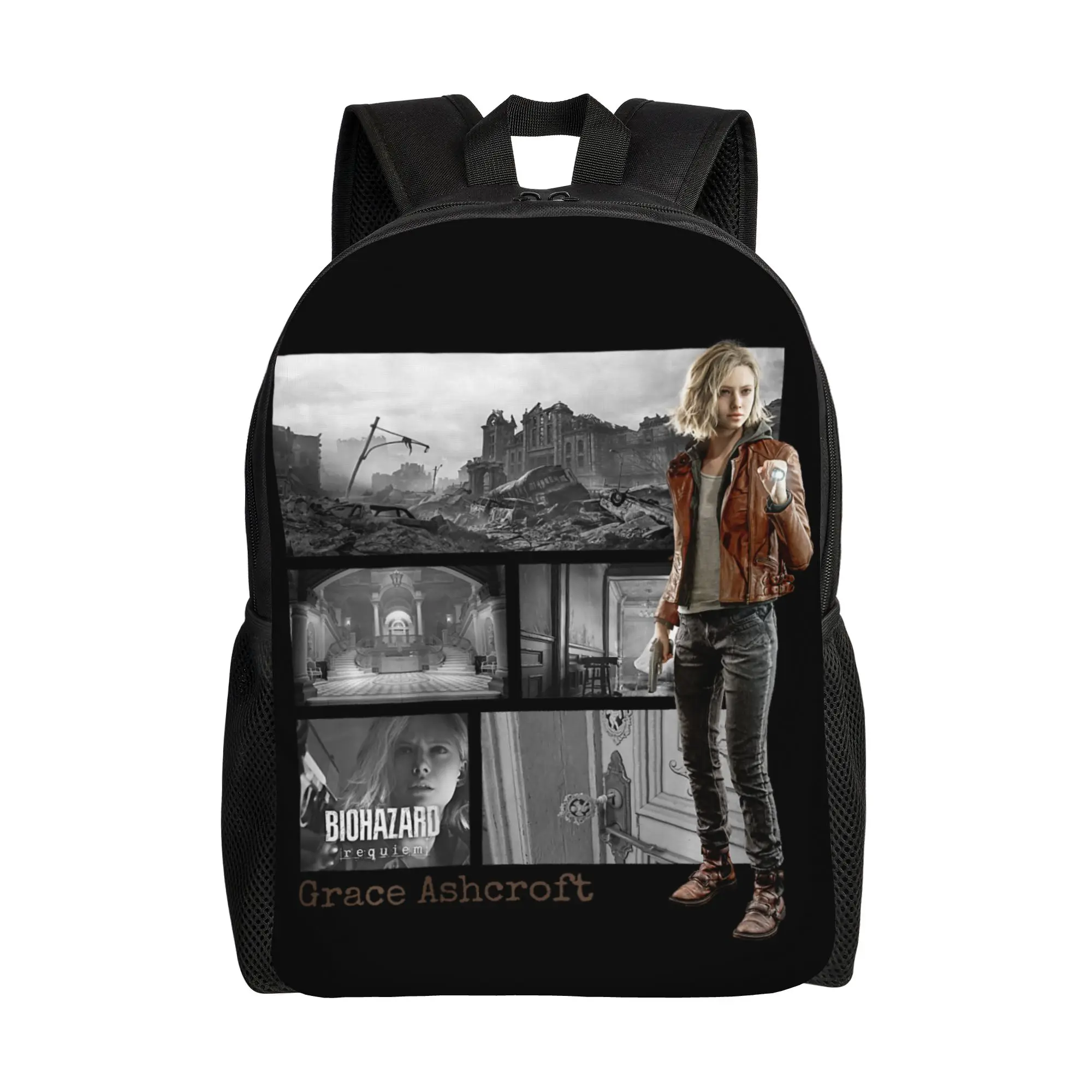 

Resident Evil Requiem Grace BP Backpack Student Polyester Daily Backpacks Lightweight Fun School Bags Rucksack