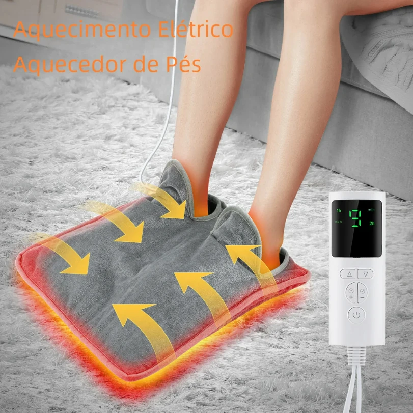 

Electric Heating Foot Pad Washable Feet Warmer Household Soft Plush Thermal Heating Blanket Foot Warming Mat Home Office Bedroom