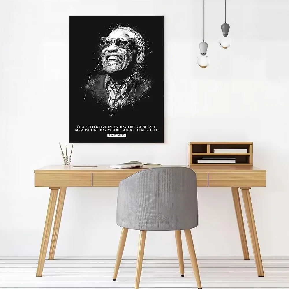 Ray Charles Quote Canvas Wall Arts Poster Customizable Pictures Printing for Room Decorative Paintings Decor Luxury Bedroom Art
