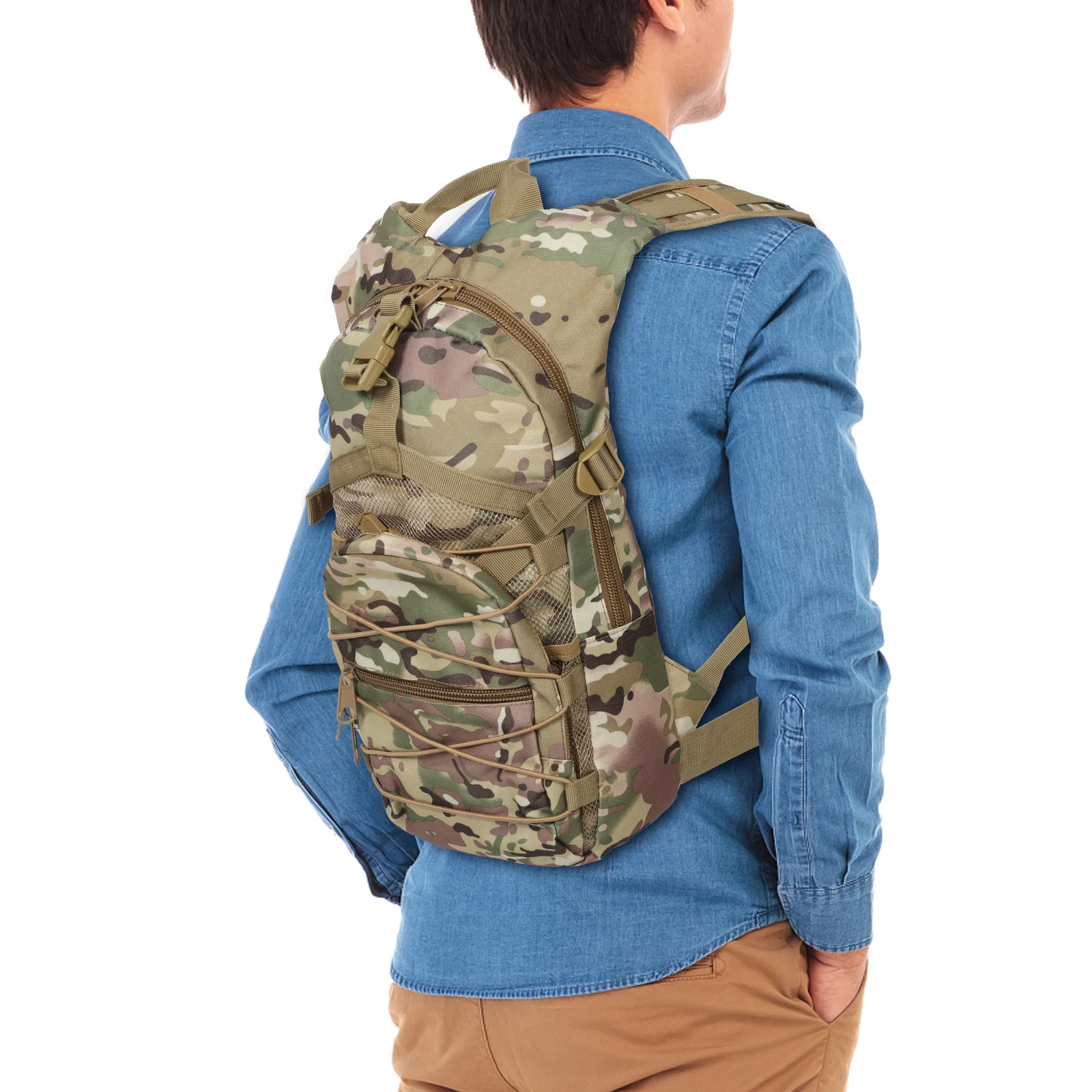 

Large Capacity Hiking Rucksack For Men Camouflage Mountaineering Durable Outdoor Survival Gear Trekking Camping Travel Sport