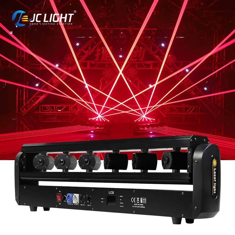 

Professional Lazer Beam Dj Stage 300MW Red Dmx 6 Eyes Laser Light Moving Head Scan Laser Bar Lights