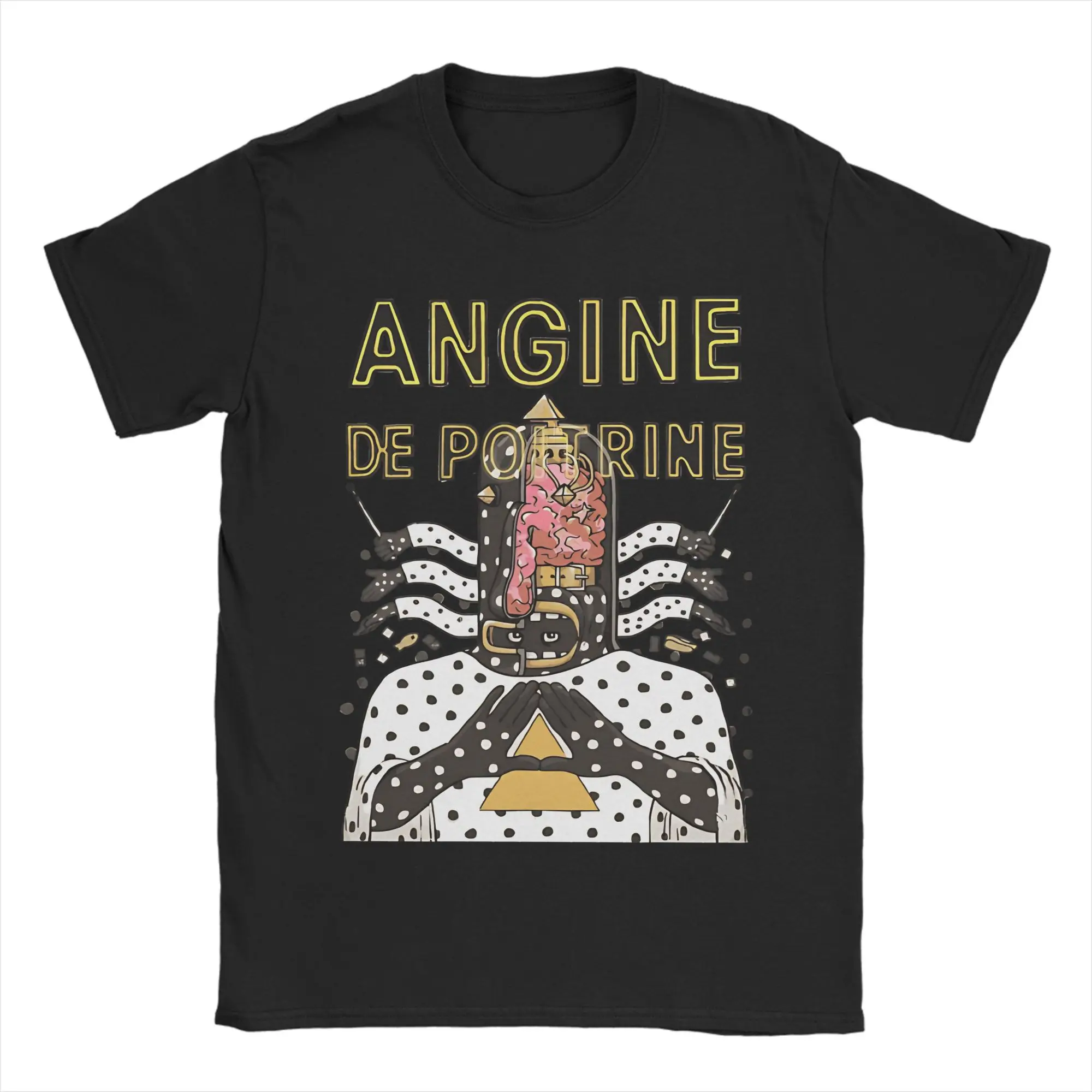 Angine de Poitrine Drummer Cutaway T-Shirts for Men Women  Hipster Cotton Tees O Neck Short Sleeve T Shirt New Arrival Clothes