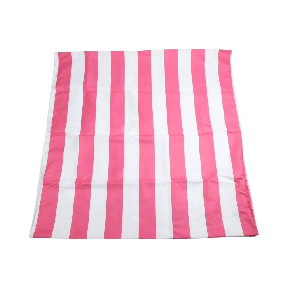 Comfortable Lounge Chair Cover Flap Pockets Beach Chair Cover Ample Coverage Classic Mint Green Stripe Double-faced Fleece