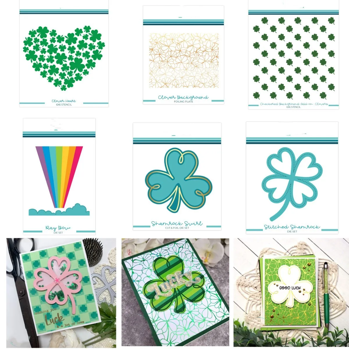 Clover Heart Metal Cutting Dies Hot Foil Stencils Scrapbook Embossed Make Paper Card Album Diy Craft Template Decoration 2023