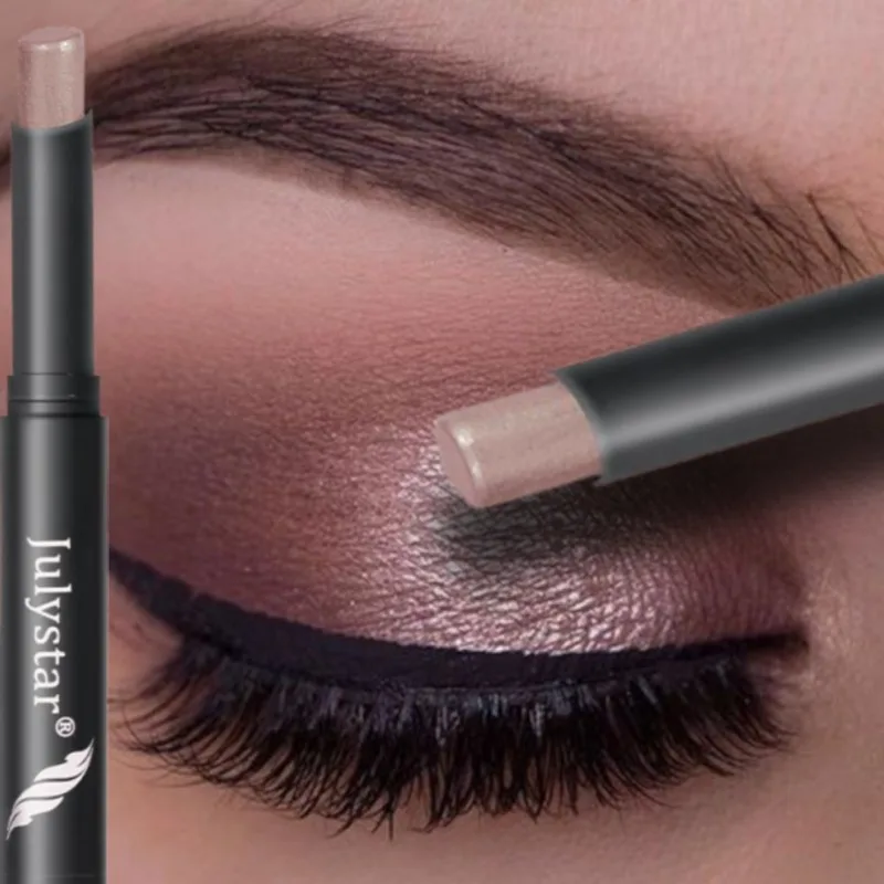 Caneta de sombra esfumaçada com glitter, marrom, de longa duração, fosca, deitado, bicho da seda, sombra, iluminador, maquiagem para os olhos