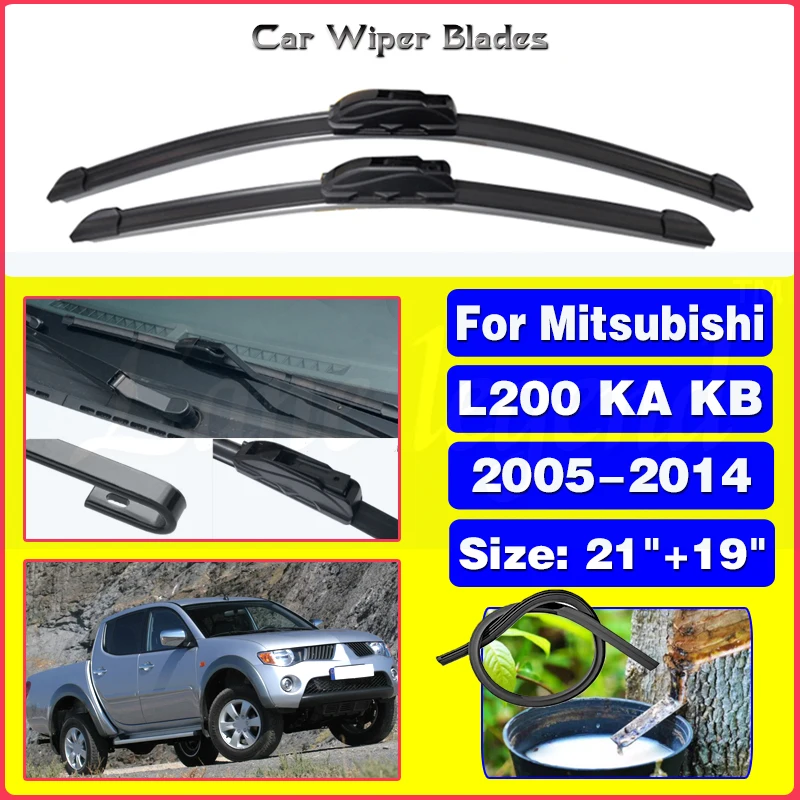 Car Wiper For Mitsubishi L200 Triton KA KB 2005-2014 Front Wiper Blades Soft Rubber Windscreen Wipers Auto Windshield 21