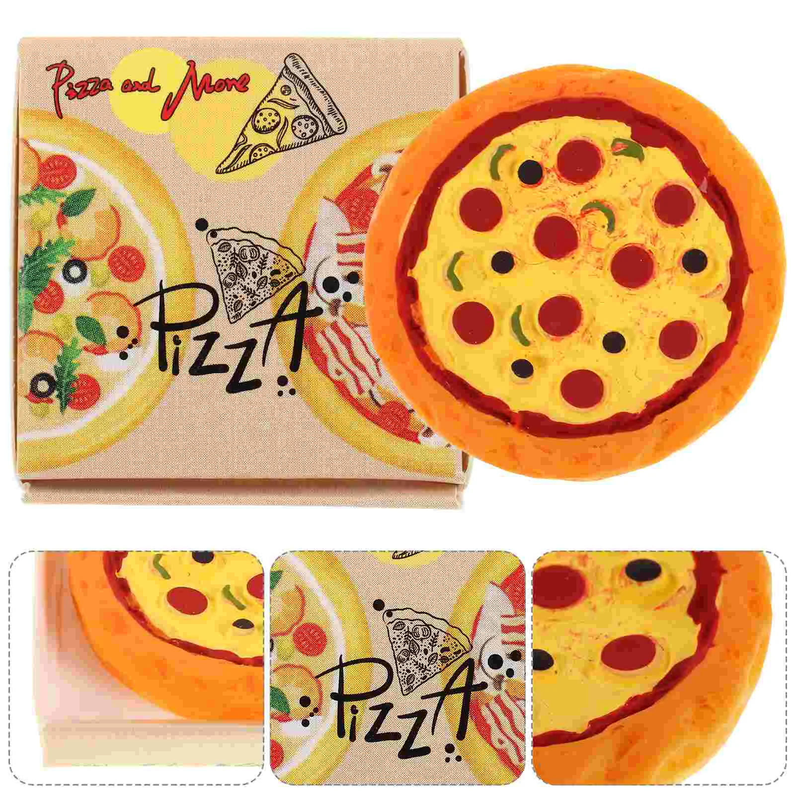 

2 Sets Toy House Dollhouse Pizza Mini Decor Model Miniature Food Simulation Accessories Toys