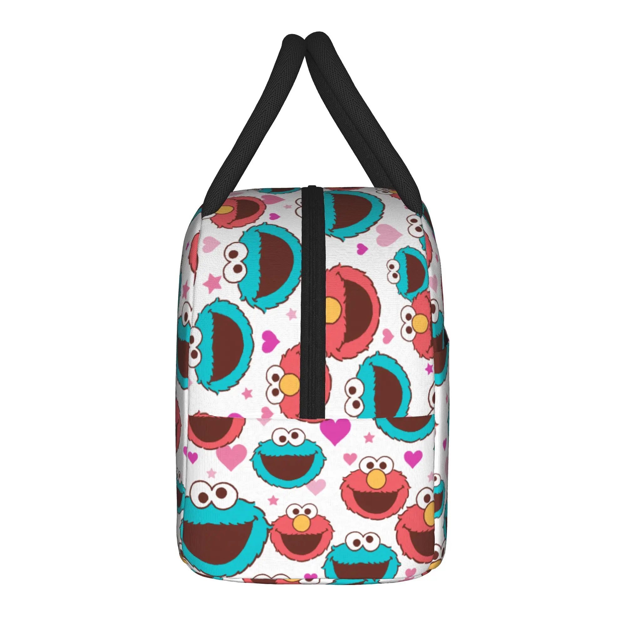 Elmo & Cookie Monster Peace & Love Sesames Streets Insulated Lunch Bag Leakproof  Lunch Container Thermal Bag Tote Lunch Bo