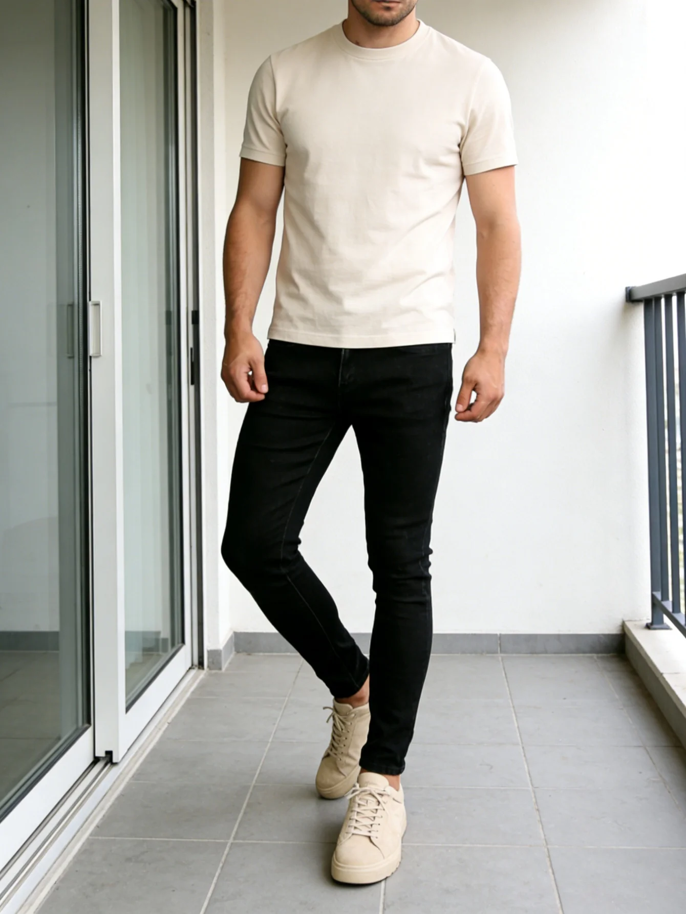 Slim Black Jeans for Man Unisex Original Simple Fashion Denim No accessories or belts included