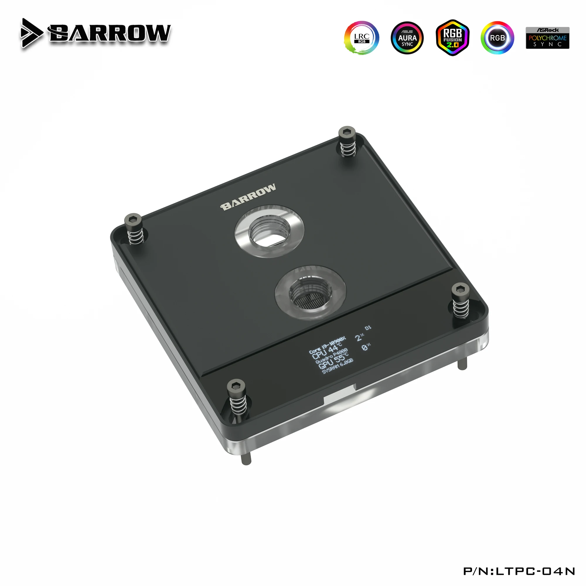 Barrow LTPC-04N 1700 CPU Block Monitor PC CPU GPU Monitoring OLED Display For Intel 115X 1200 X99 X299 5V ARGB