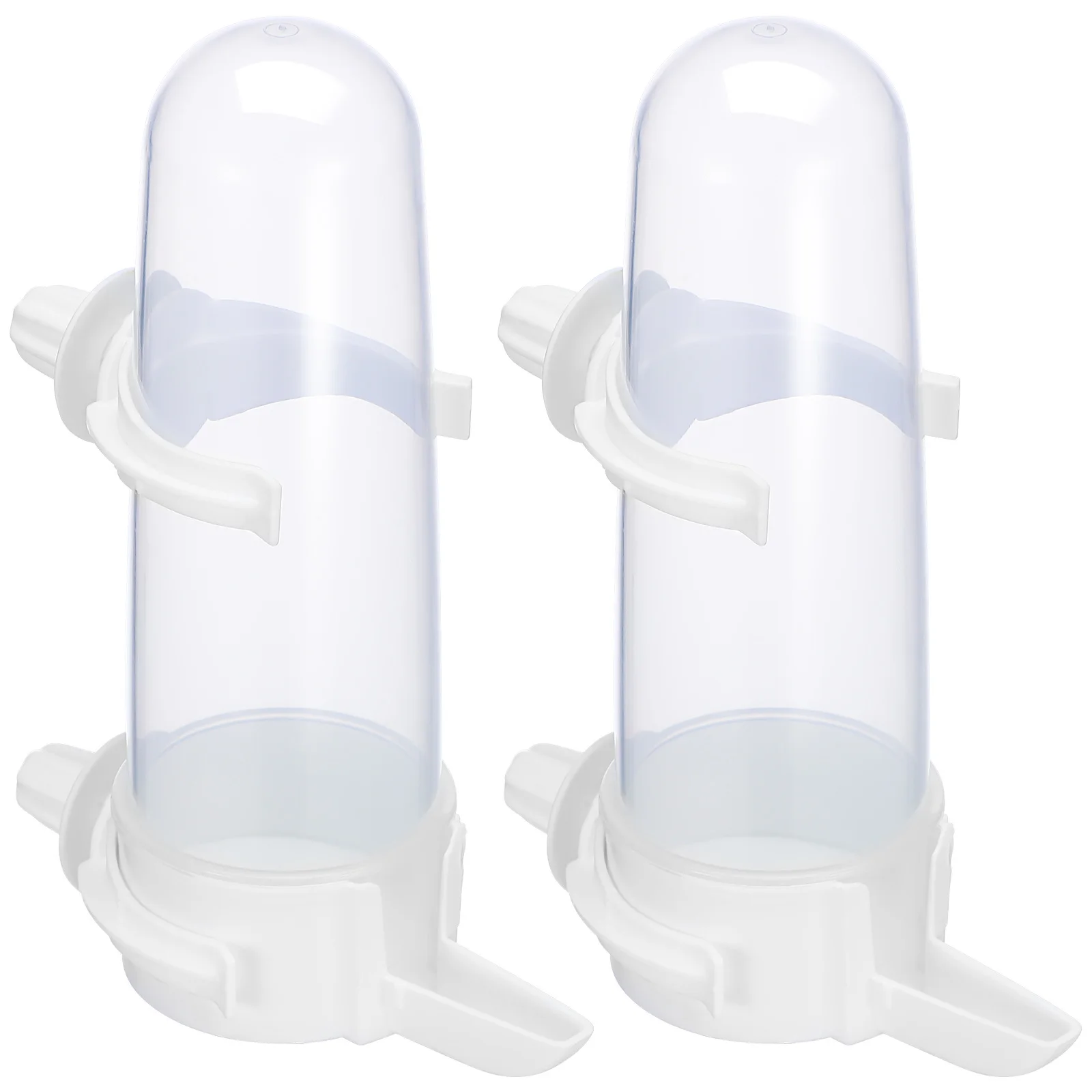 2Pcs Bird Feeder Automatic Cage Food Dispenser Clear Bottle Easy Observe Bird Feeder for Cage Parakeet Food Holder