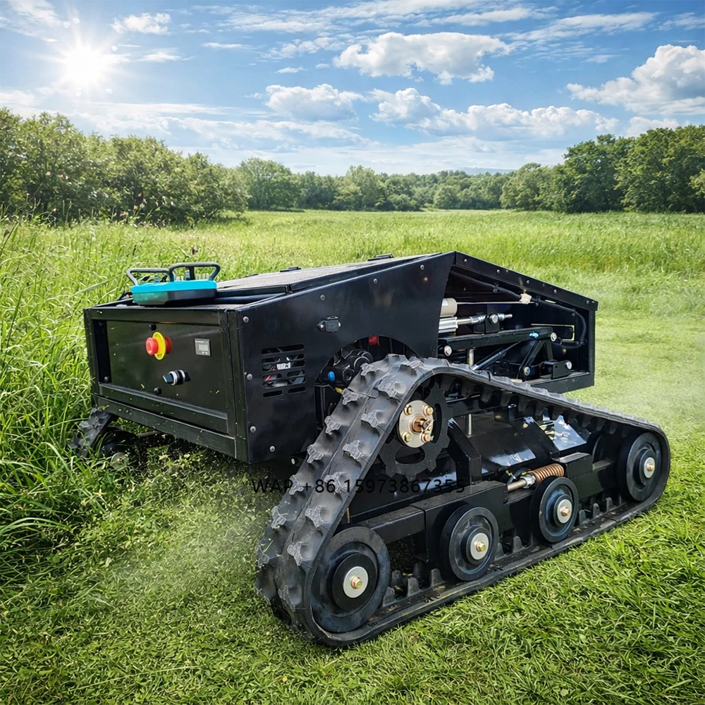 

All Terrain Remote Controlled Lawn Mowers Crawler Robot Mower Fully Automatic Intelligent Zero Turn Remote Lawn Mower