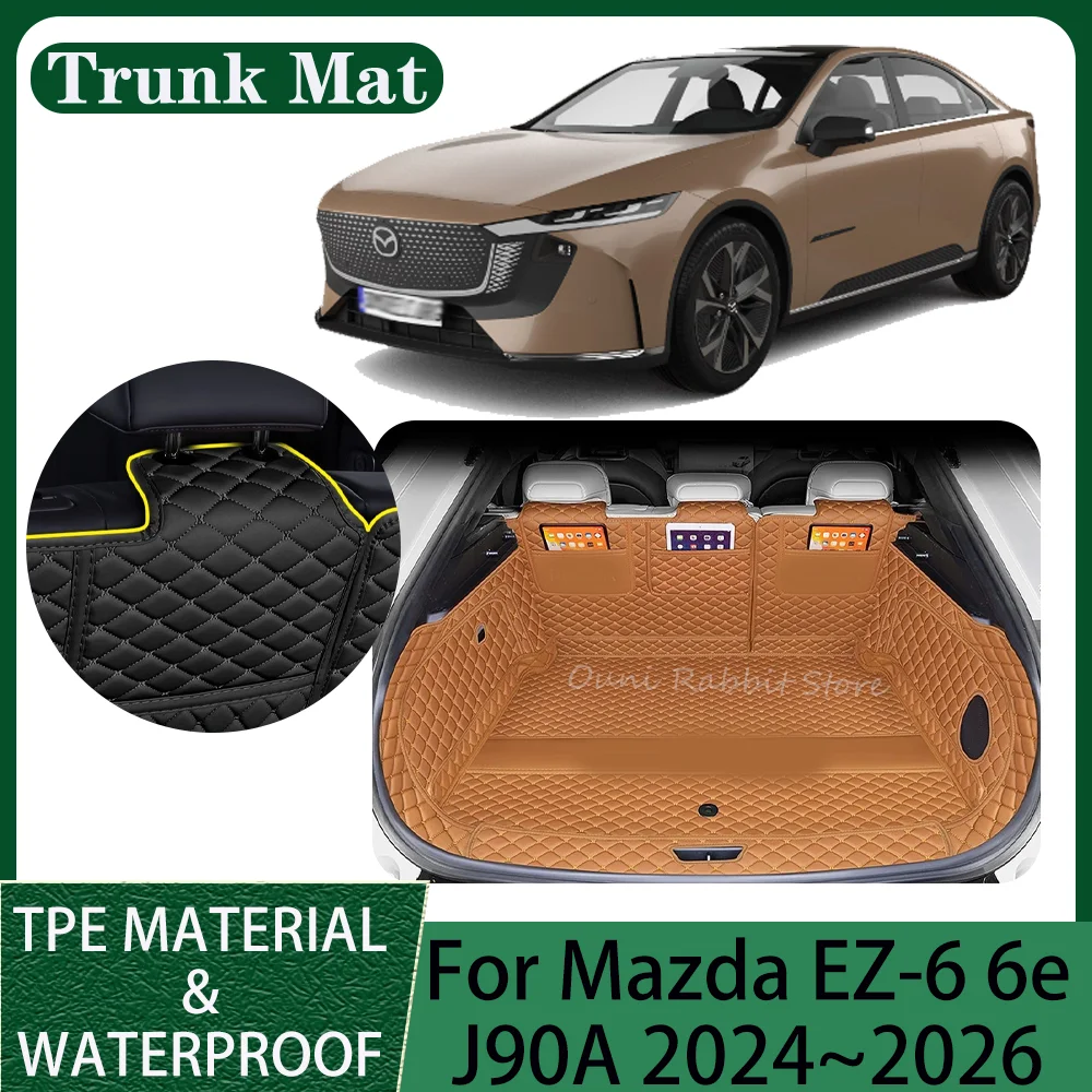 

Для Mazda EZ-6 6e J90A 2024 ~ 2026 2025 кожаный коврик для багажника автомобиля, защита от царапин, чехол для багажника, поднос, внутренняя защита, аксессуары