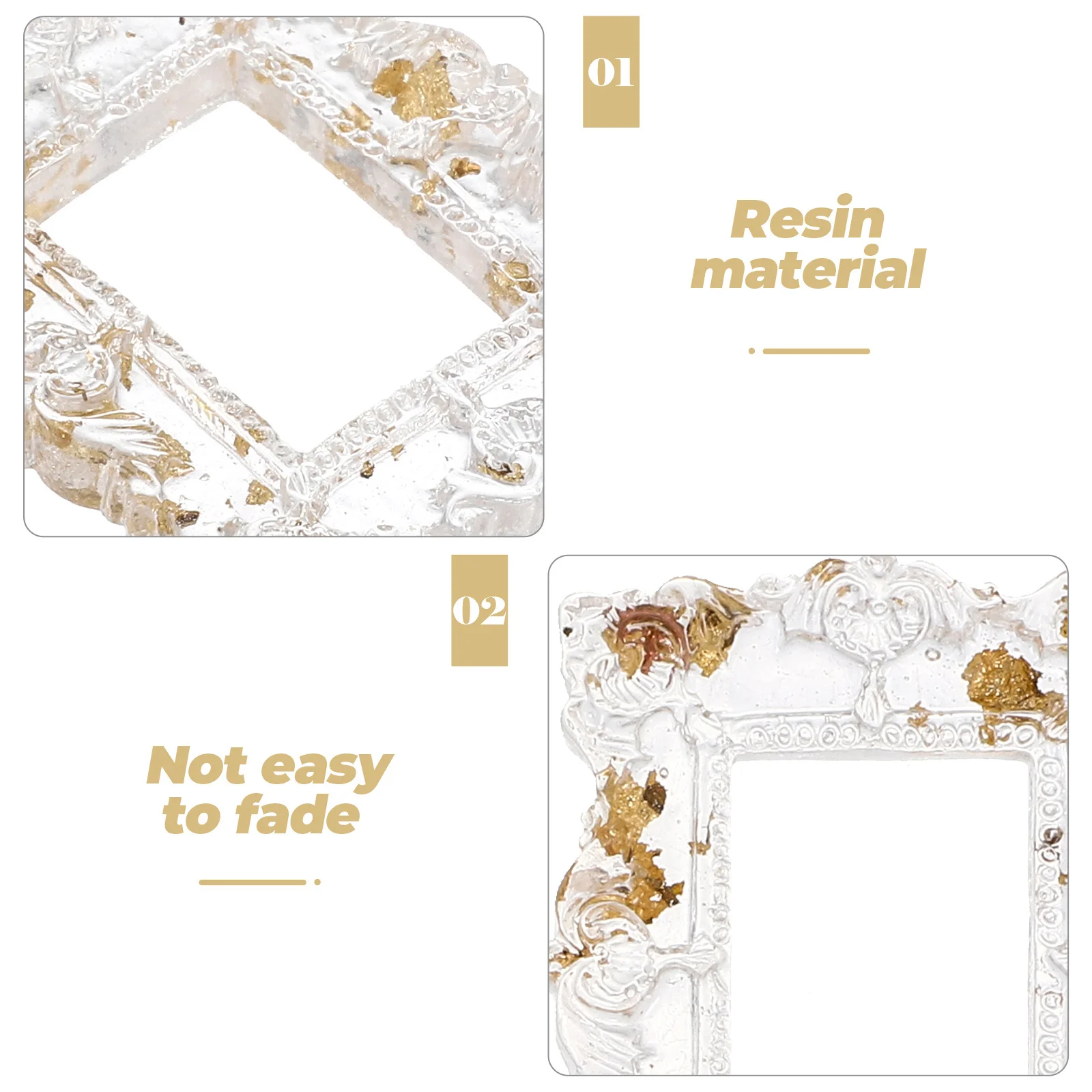 

4Pcs Vintage Resin Miniature Picture Frames Small Photo Frame Ornament Decorative Display Props for Home Jewelry Shop Coffee