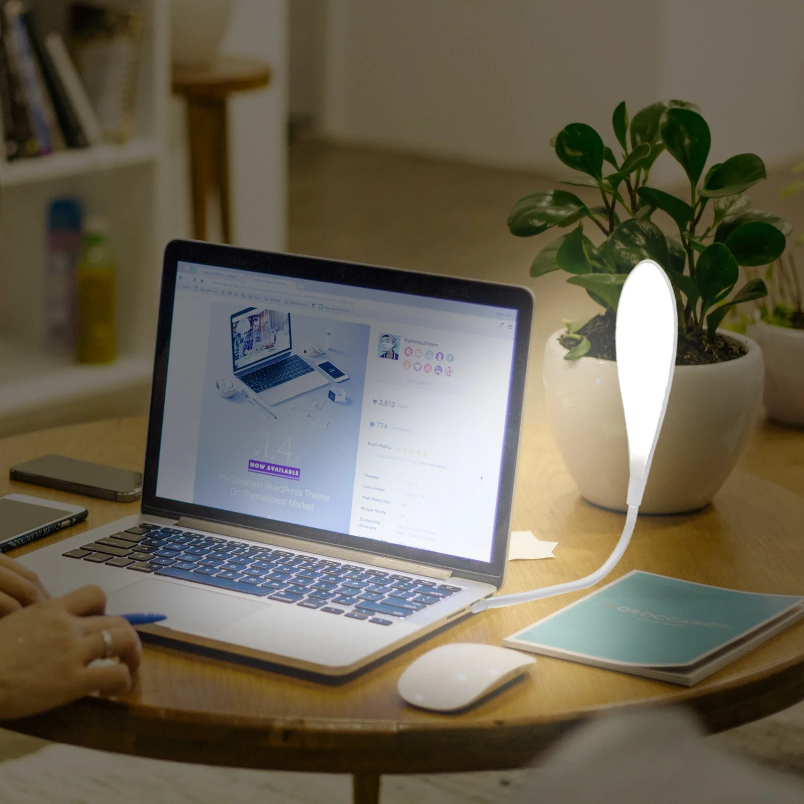 USB محمول LED مصباح القراءة 14 LED مرنة معقوفة لوحة مفاتيح الكمبيوتر ضوء المحمولة ليلة ضوء مصباح القراءة الكمبيوتر #4