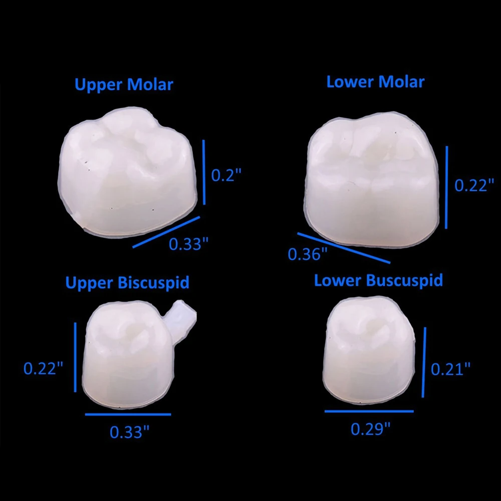 PIORPOY 50 Pcs/Box Dental Temporary Crown Kit Anterior Front Molar Posterior Teeth Veneers Dentistry Tooth Whitening Tools