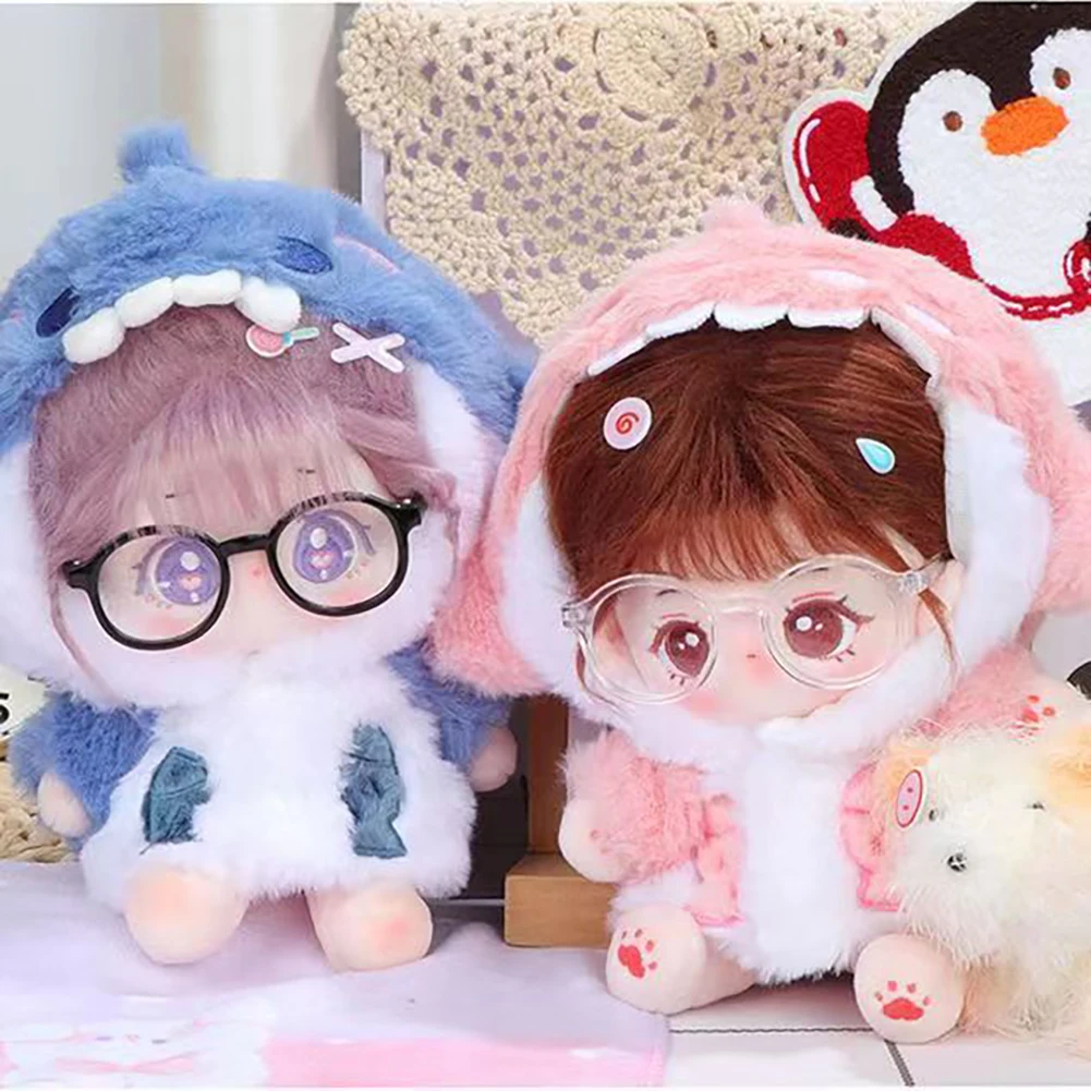 Mini Clothes for 20CM Cotton Doll Rompers Cartoon Plush Doll Replacement Outfit Playing Shark Costume Set House Doll Accessories