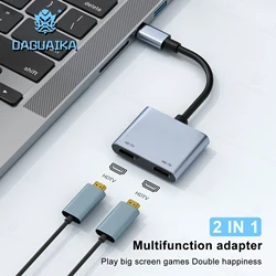 MST 4K USB C to Dual HDMI Adapter Type C to HDMI Converter  for Laptop HP Dell Surface Lenovo Thinkpad Chromebook