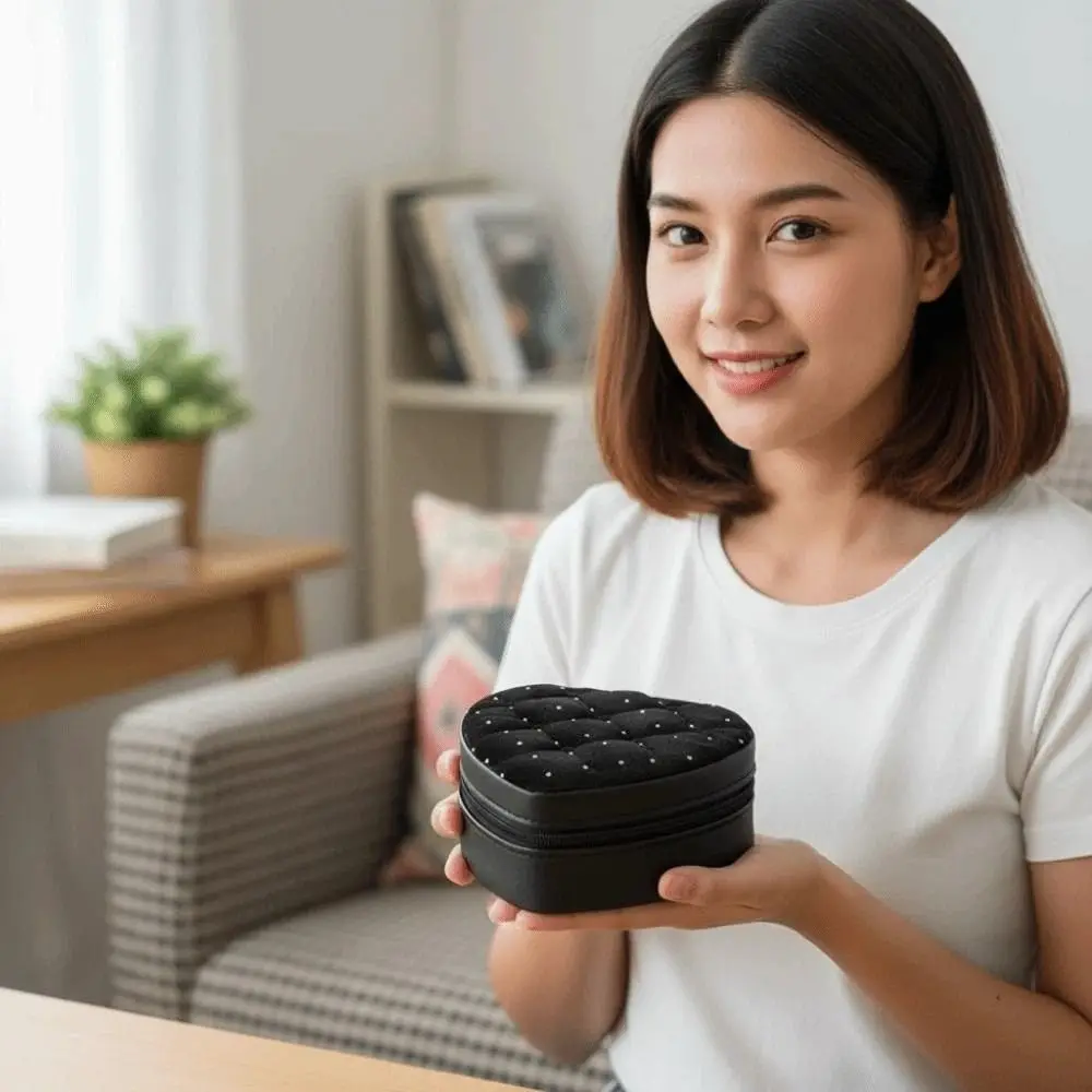 

Multi-slots Heart Jewelry Organizer ABS Large Capacity Jewelry Storage Case Anti-splash Water Compact