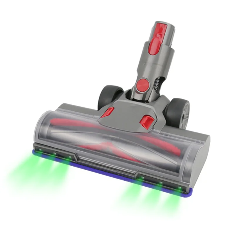 Для пылесоса Dyson V7V8V10V11, электрическая вакуумная головка с прямым управлением, детали головки роликовой щетки с щетиной и зеленым светодиодом