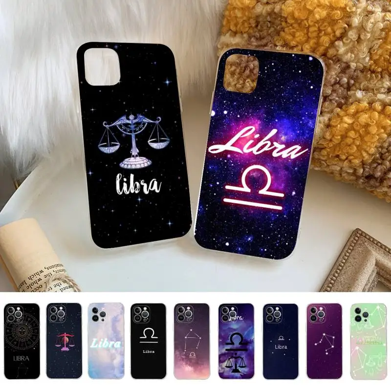 Constellation Libra Phone Case Silicone Soft for iphone 14 13 12 11 Pro Mini XS MAX 8 7 6 Plus X XS XR Cover