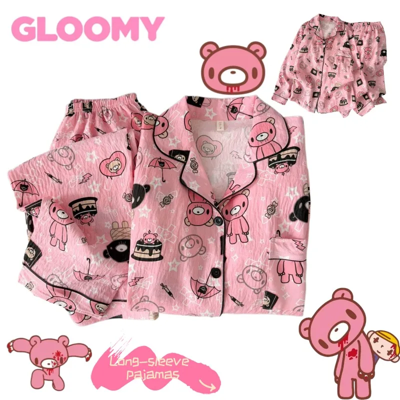 pijama-feminino-criativo-de-algodao-puro-com-estampa-de-anime-gloomy-bear-manga-longa-e-calca-conjunto-Unico-de-roupas-casuais-para-casa-presente
