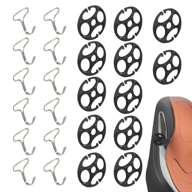 24pcs Car Seat Cover Plum Plate Metal Hooks 12pcs Plastic Car Seat Covers Chuck And 12pcs Metal Hooks Locking Clip For Car Seat