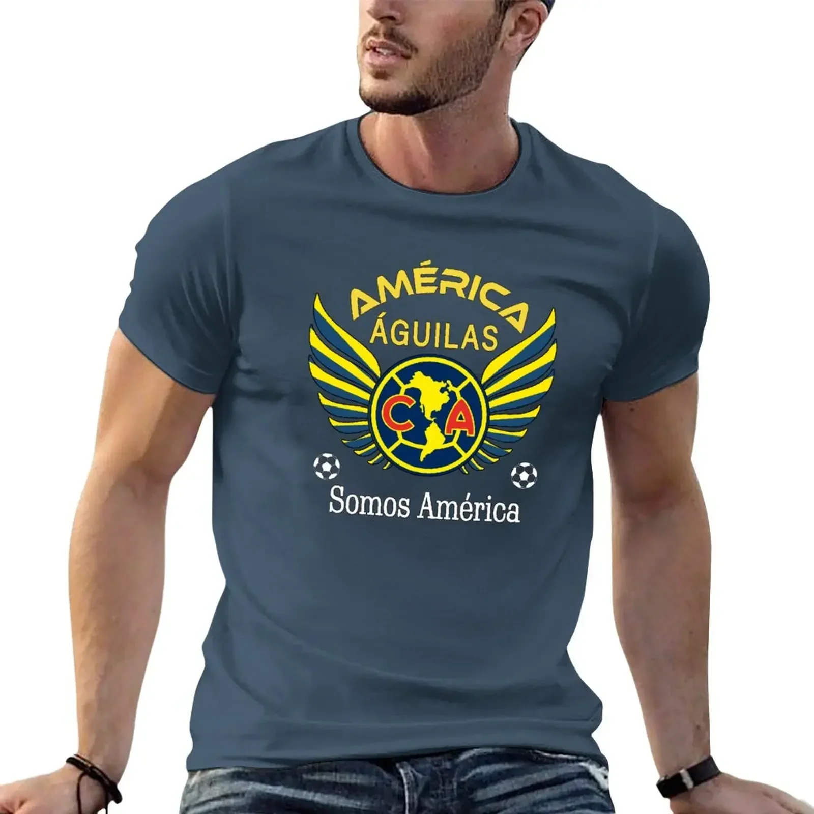 Blanks for A Boy Anime Clothes Men's Clothing Aguilas Del America Somos America Club America Futbol Mexicano Liga MX T-Shirt