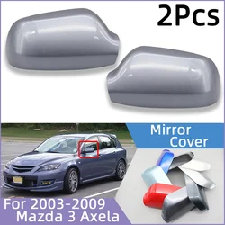 Pair Wing Side Mirror Cover Shell Rearview Mirror Housing Cap Lid For Mazda 3 BK Axela 2003 2004 2005 2006 2007 2008 2009