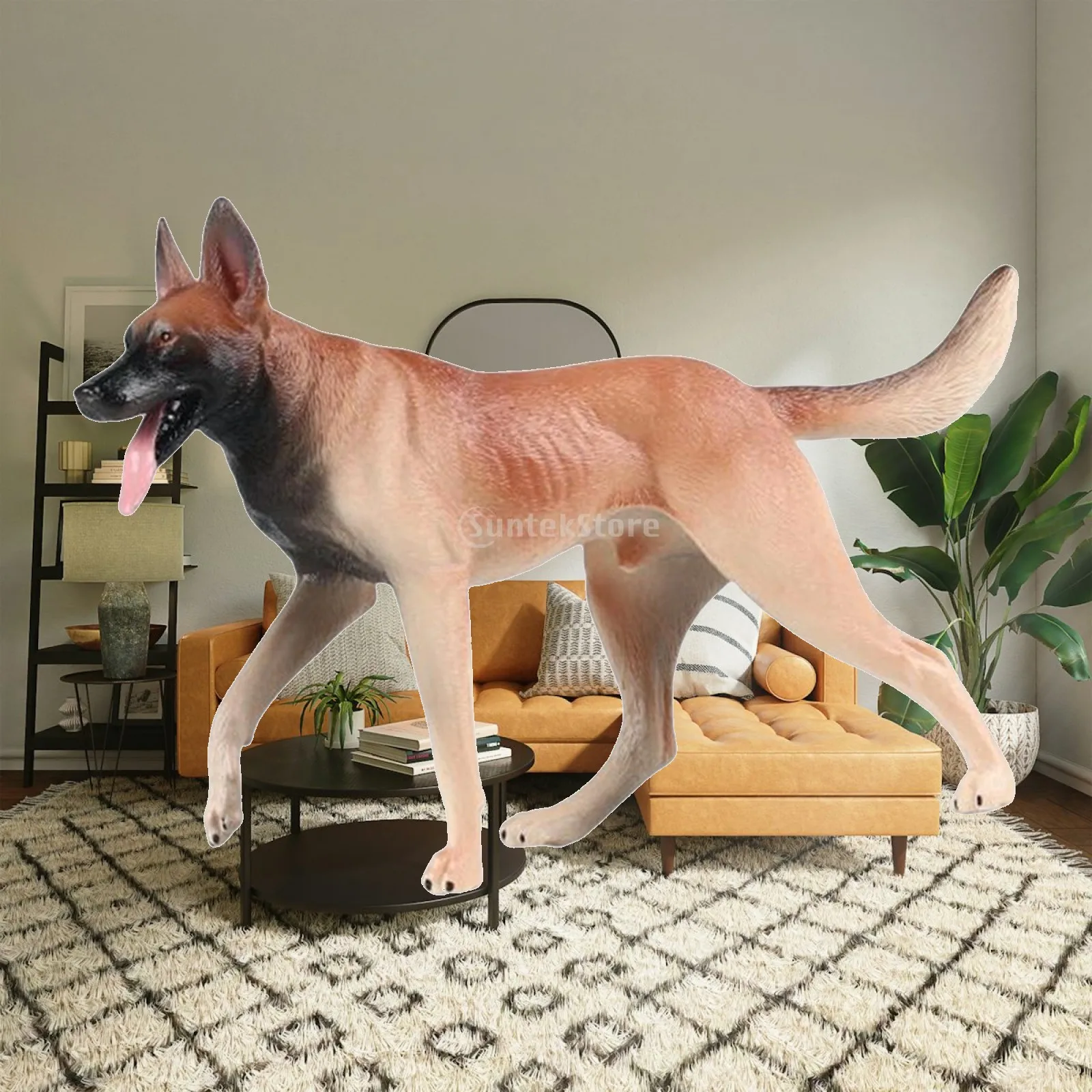 Simulation Dog Statue Plastic Animal Figurine for Kids Learning Toy Bookshelf Decor Collection Piece