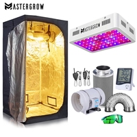 Grow Tent Room Complete Kit Hydroponic Growing System 1000W LED Grow Light + 4/6 Carbon Filter Combo Multiple Size Dark Room