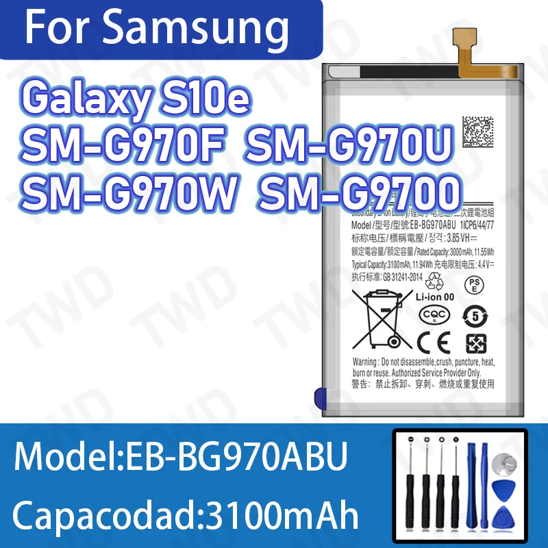 EB-BG970ABU 3100mAh Large capacity Battery For Samsung Galaxy S10E/SM-G970U Batteries New High Quanlity+Free Tools