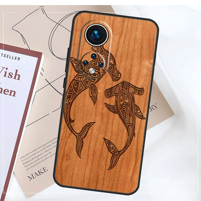 Wolf Bike Butterfly Wood For Honor 90 Lite 50 70 Magic 6 5 Pro Case For Honor X9b X8b X7a X6a X9 X7 X8 X8a X9a Cover