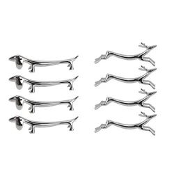 4PCS Cutlery Rest Silver Chopstick Stand Electroplated Polished Zinc Alloy Animal Shape Versatile Fork Spoon Holder Rack